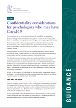 Confidentiality considerations for psychologists who may have Covid-19